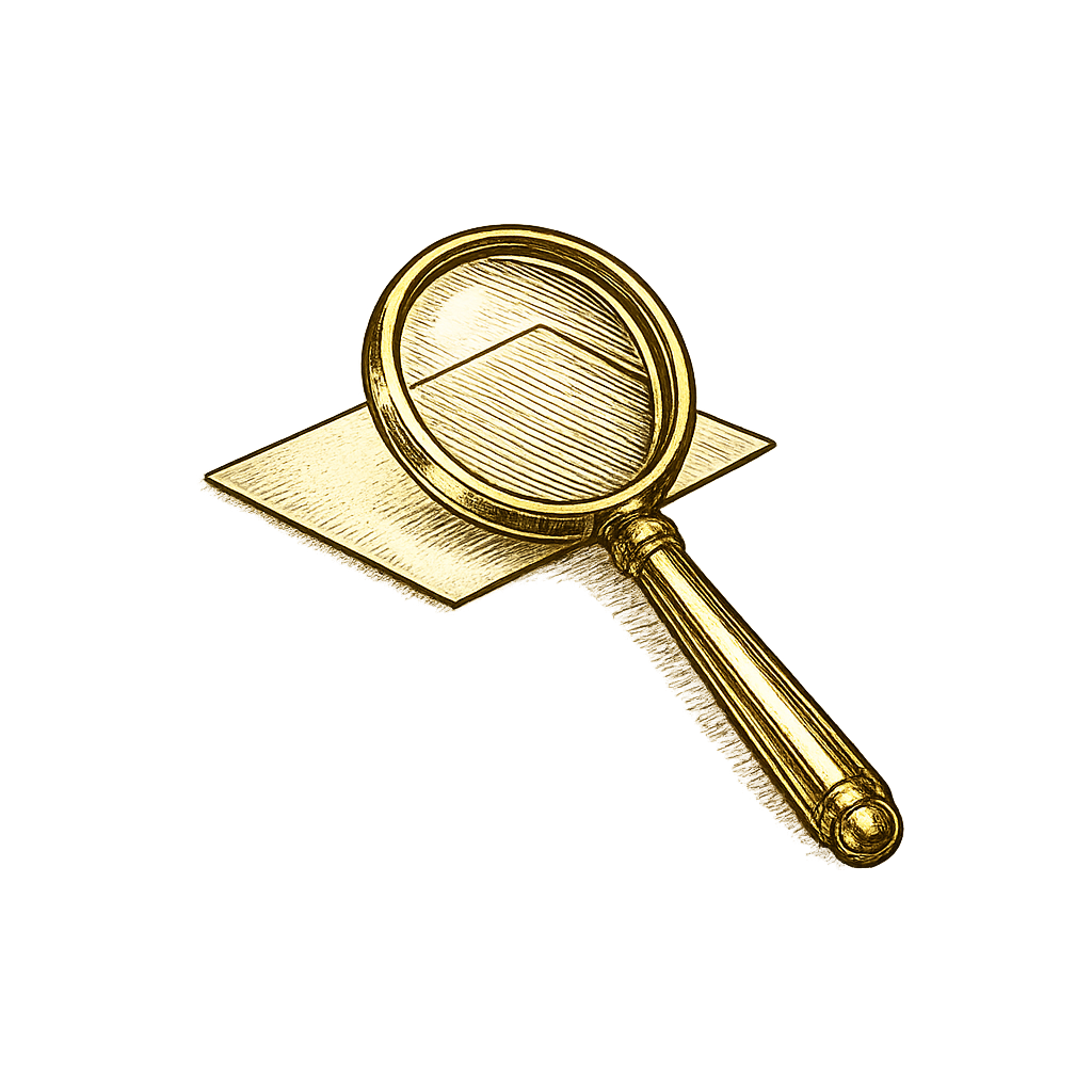 A magnifying glass over a document, symbolizing specialist expertise