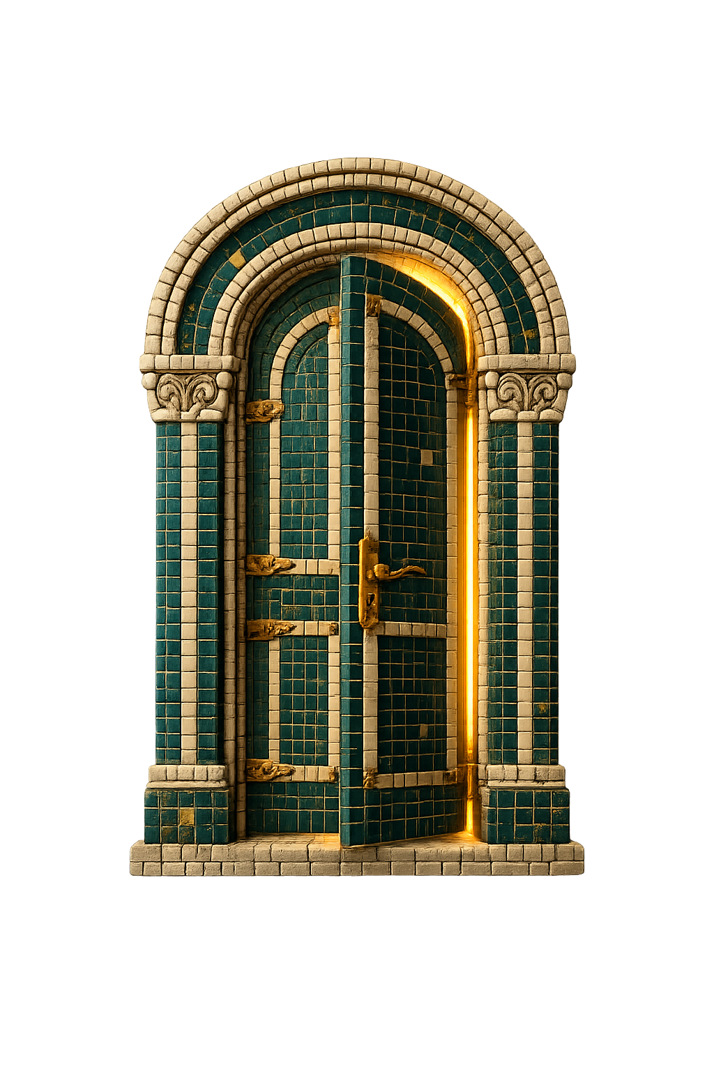 An illustration of an opening threshold, placeholder for the reserved split-brain artwork
